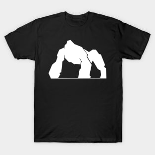 Blocky Silverback Gorilla Silhouette White T-Shirt